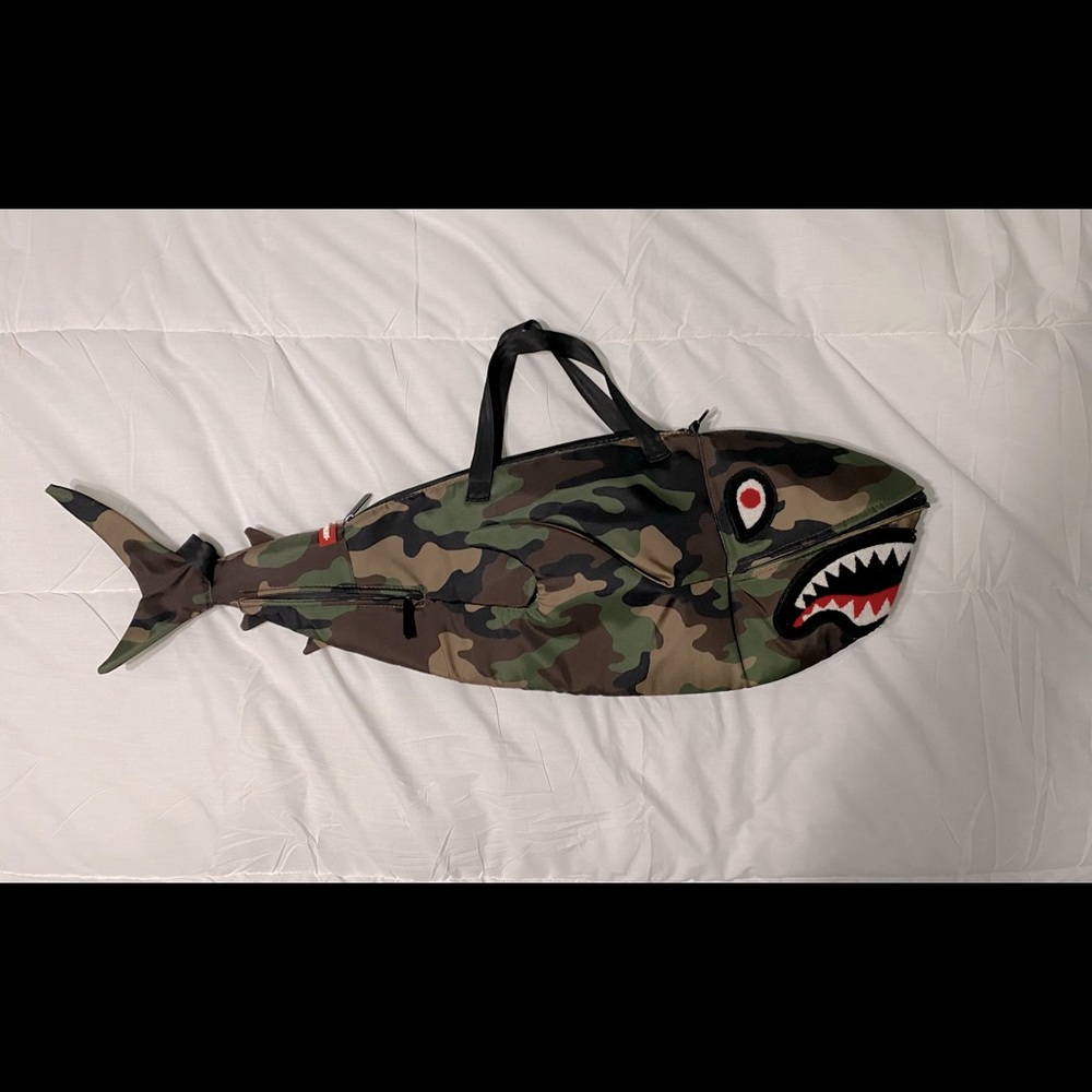 Sprayground shark duffle